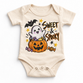 Sweet and Spooky Ghost Halloween Shirt for Kids – natural baby bodysuit
