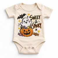 Sweet and Spooky Ghost Halloween Shirt for Kids – natural baby bodysuit