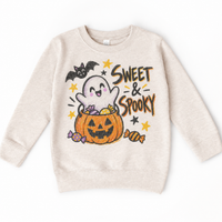 Sweet and Spooky Ghost Halloween Shirt for Kids – natural youth sweatshirt