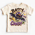 Batty for Candy Halloween Shirt for Kids natural short sleeve tee