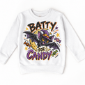 Batty for Candy Halloween Shirt for Kids – white youth sweatshirt