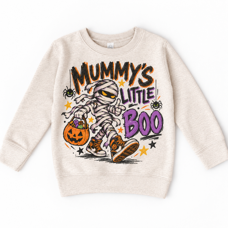 Mummy's Little Boo Halloween Shirt for Kids – natural youth sweatshirt