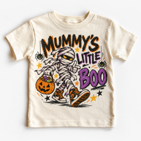 Mummy's Little Boo Halloween Shirt for Kids natural short sleeve tee