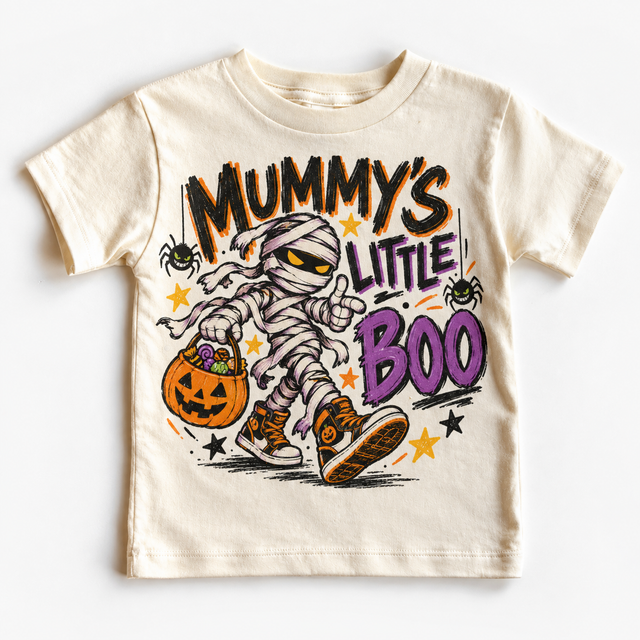 Mummy's Little Boo Halloween Shirt for Kids natural short sleeve tee