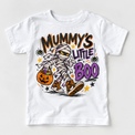 Mummy's Little Boo Halloween Shirt for Kids – white short-sleeve youth shirt