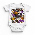 Trick or Treat Crew Halloween Shirt for Kids – white baby bodysuit