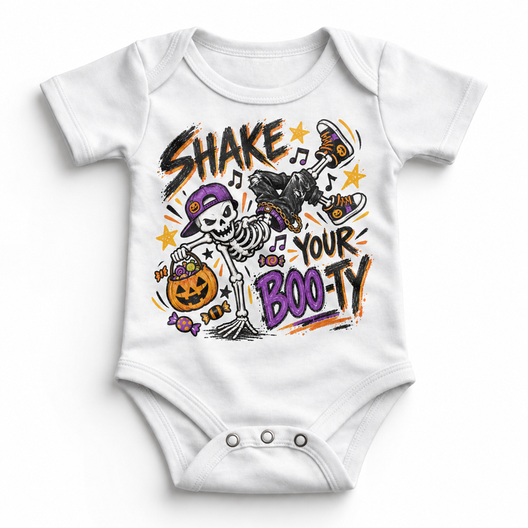 Shake Your Boo-Ty Halloween Shirt for Kids – white baby bodysuit