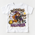 Witching You a Happy Halloween Shirt for Kids – white short-sleeve youth shirt