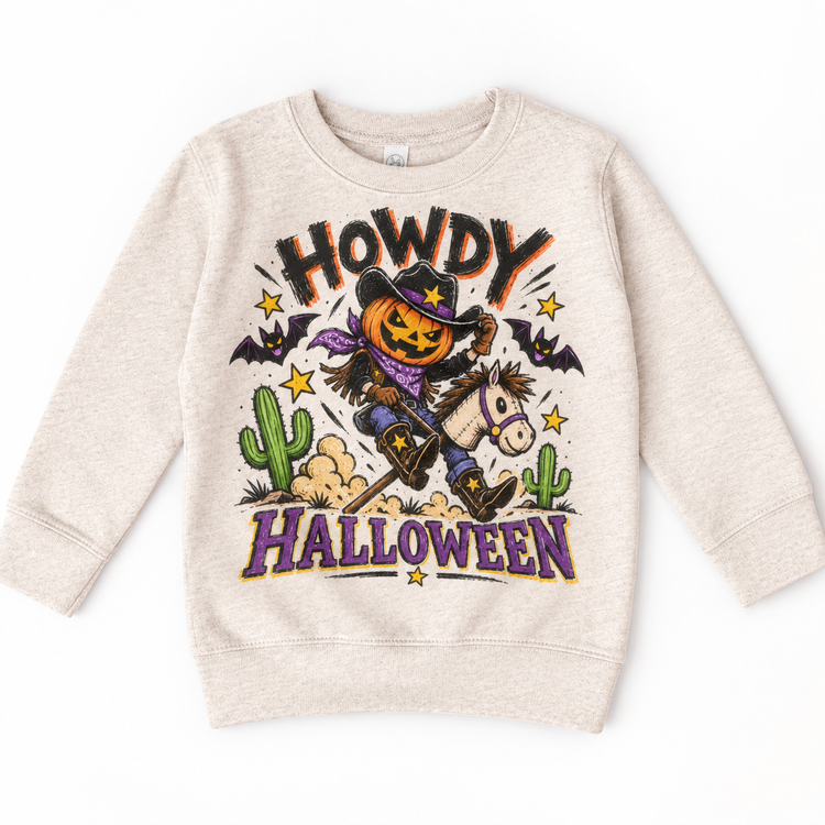 Howdy Halloween Western Shirt for Kids – natural youth sweatshirt