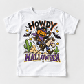 Howdy Halloween Western Shirt for Kids – white short-sleeve youth shirt