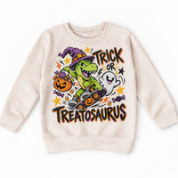Trick or Treatosaurus Halloween Shirt for Kids – natural youth sweatshirt