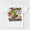 Trick or Treatosaurus Halloween Shirt for Kids – white short-sleeve youth shirt
