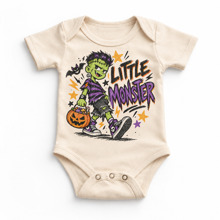 Little Monster Halloween Shirt for Kids – natural baby bodysuit