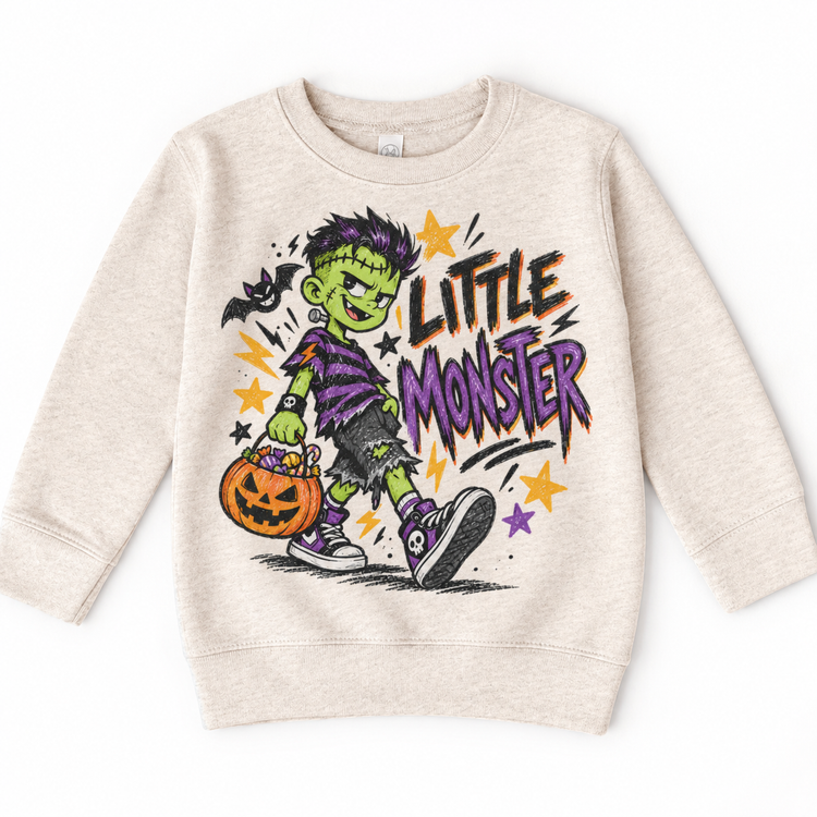 Little Monster Halloween Shirt for Kids – natural youth sweatshirt