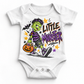 Little Monster Halloween Shirt for Kids – white baby bodysuit