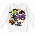 Little Monster Halloween Shirt for Kids – white youth sweatshirt