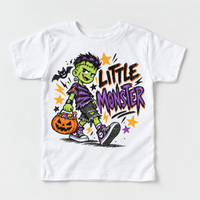 Little Monster Halloween Shirt for Kids – white short-sleeve youth shirt