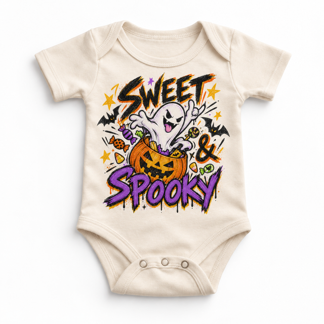 Sweet and Spooky Halloween Shirt for Kids – natural baby bodysuit