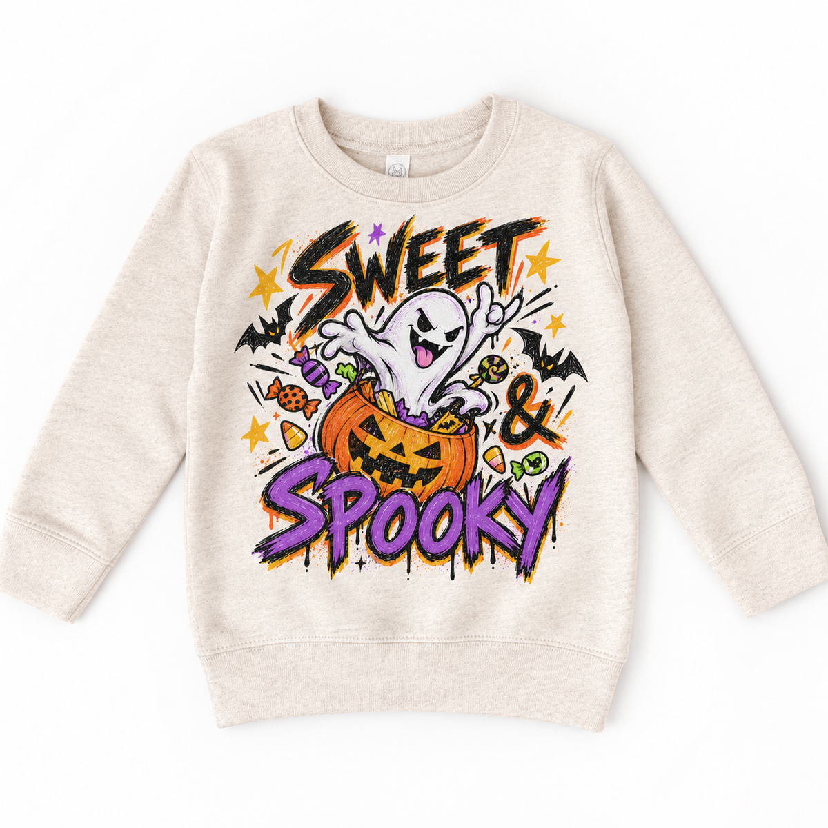 Sweet and Spooky Halloween Shirt for Kids – natural youth sweatshirt