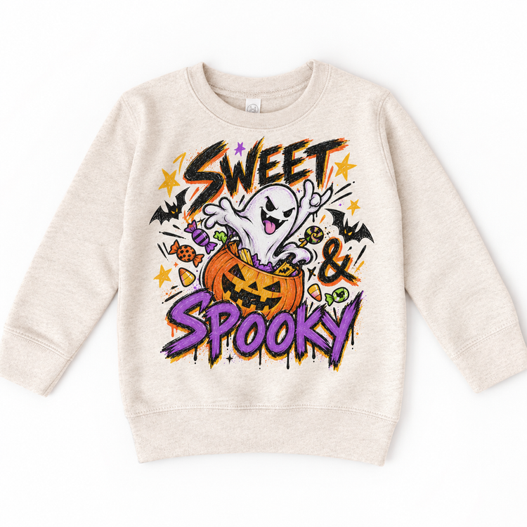 Sweet and Spooky Halloween Shirt for Kids – natural youth sweatshirt