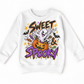 Sweet and Spooky Halloween Shirt for Kids – white youth sweatshirt