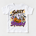 Sweet and Spooky Halloween Shirt for Kids – white short-sleeve youth shirt