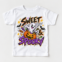 Sweet and Spooky Halloween Shirt for Kids – white short-sleeve youth shirt