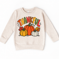 Thankful pumpkin Thanksgiving design on a natural sweatshirt