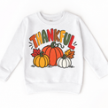 Thankful pumpkin Thanksgiving design on a white sweatshirt