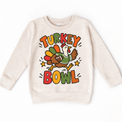Turkey Bowl Football design on a natural sweatshirt