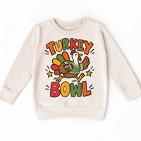 Turkey Bowl Football design on a natural sweatshirt