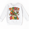 Turkey Bowl Football design on a white sweatshirt