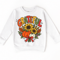 Grateful Sunflower Pumpkin design on a white sweatshirt