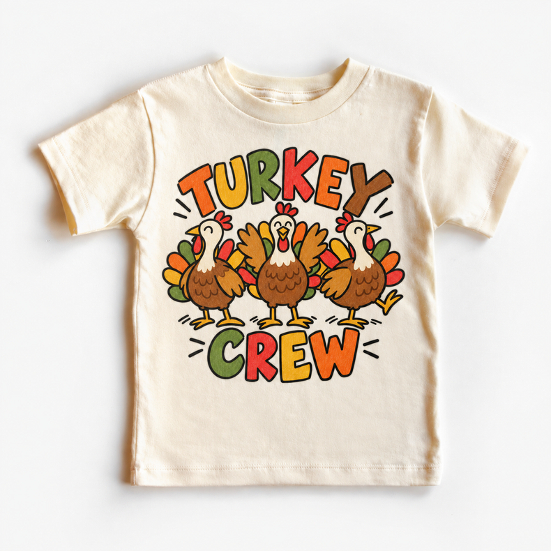 Turkey Crew design on a natural tee