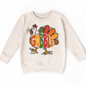Gobble Turkey design on a natural sweatshirt