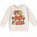 Pie Please Thanksgiving design on a natural sweatshirt
