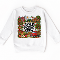 Apple Picking Crew design on a white sweatshirt