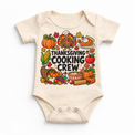 Thanksgiving Cooking Crew design on a natural bodysuit