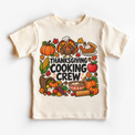 Thanksgiving Cooking Crew design on a natural tee
