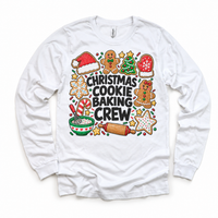 Christmas Cookie Baking Crew design on a white long sleeve tee