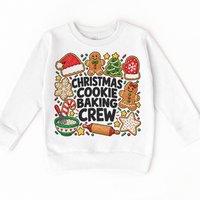 Christmas Cookie Baking Crew design on a white sweatshirt