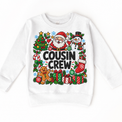 Christmas Cousin Crew design on a white sweatshirt
