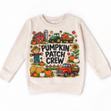 Pumpkin Patch Crew design on a natural sweatshirt