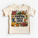 Pumpkin Patch Crew design on a natural tee