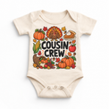 Thanksgiving Cousin Crew design on a natural bodysuit