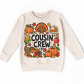 Thanksgiving Cousin Crew design on a natural sweatshirt