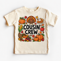 Thanksgiving Cousin Crew design on a natural tee