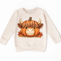Highland Cow Pumpkin Shirt, Sweatshirt & Bodysuit - Natural Heather Sweatshirt
