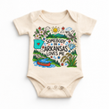 Somebody in Arkansas Loves Me design on a natural bodysuit