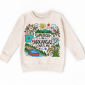 Somebody in Arkansas Loves Me design on a natural sweatshirt